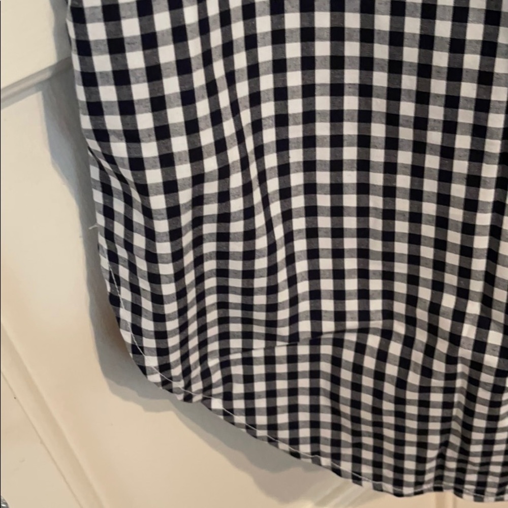 J.Crew Classic-fit ruffleneck shirtdress dress navy check AY173 - Picture 9 of 14